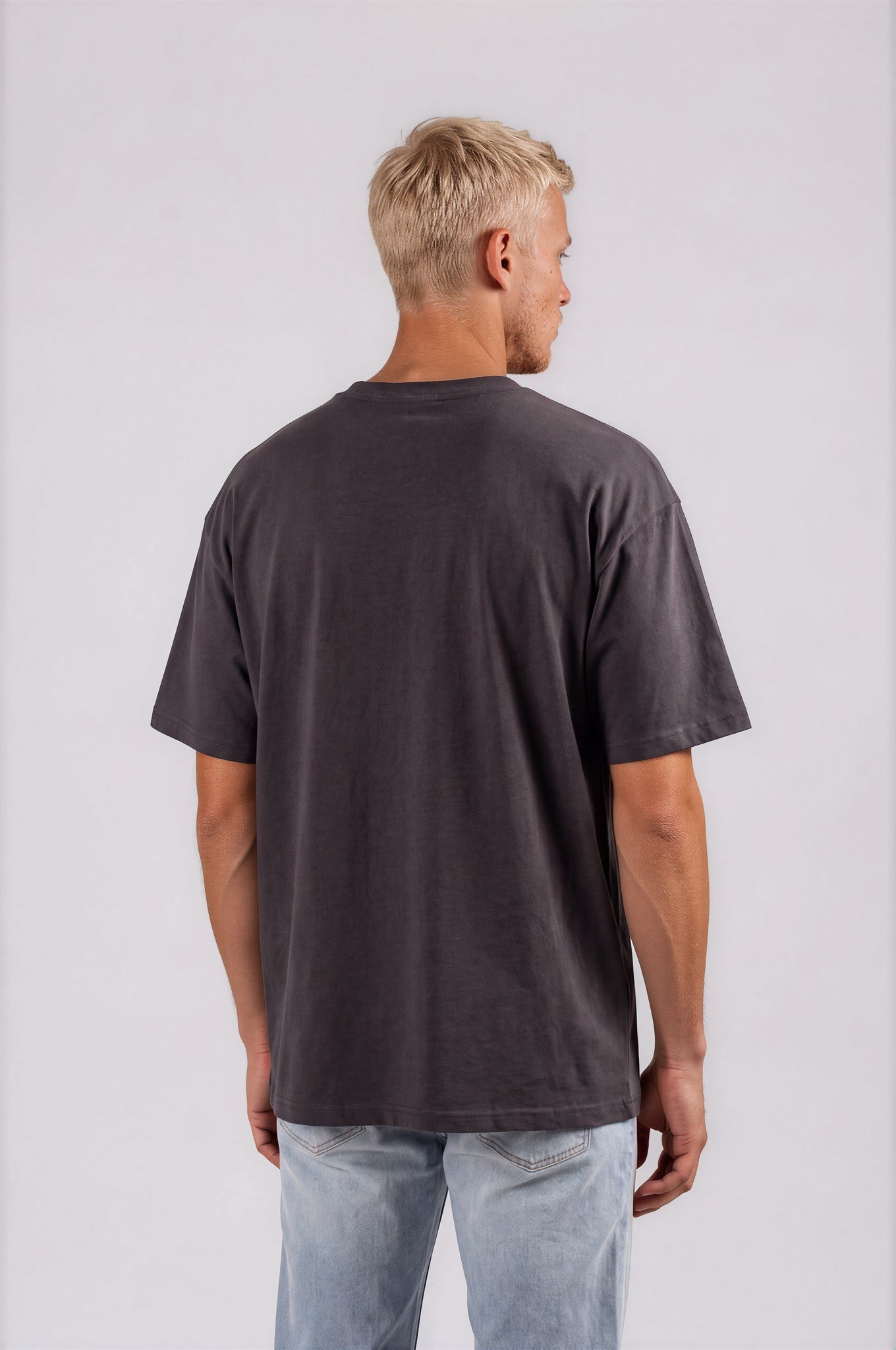 oversized box fit tshirt mørkegrå