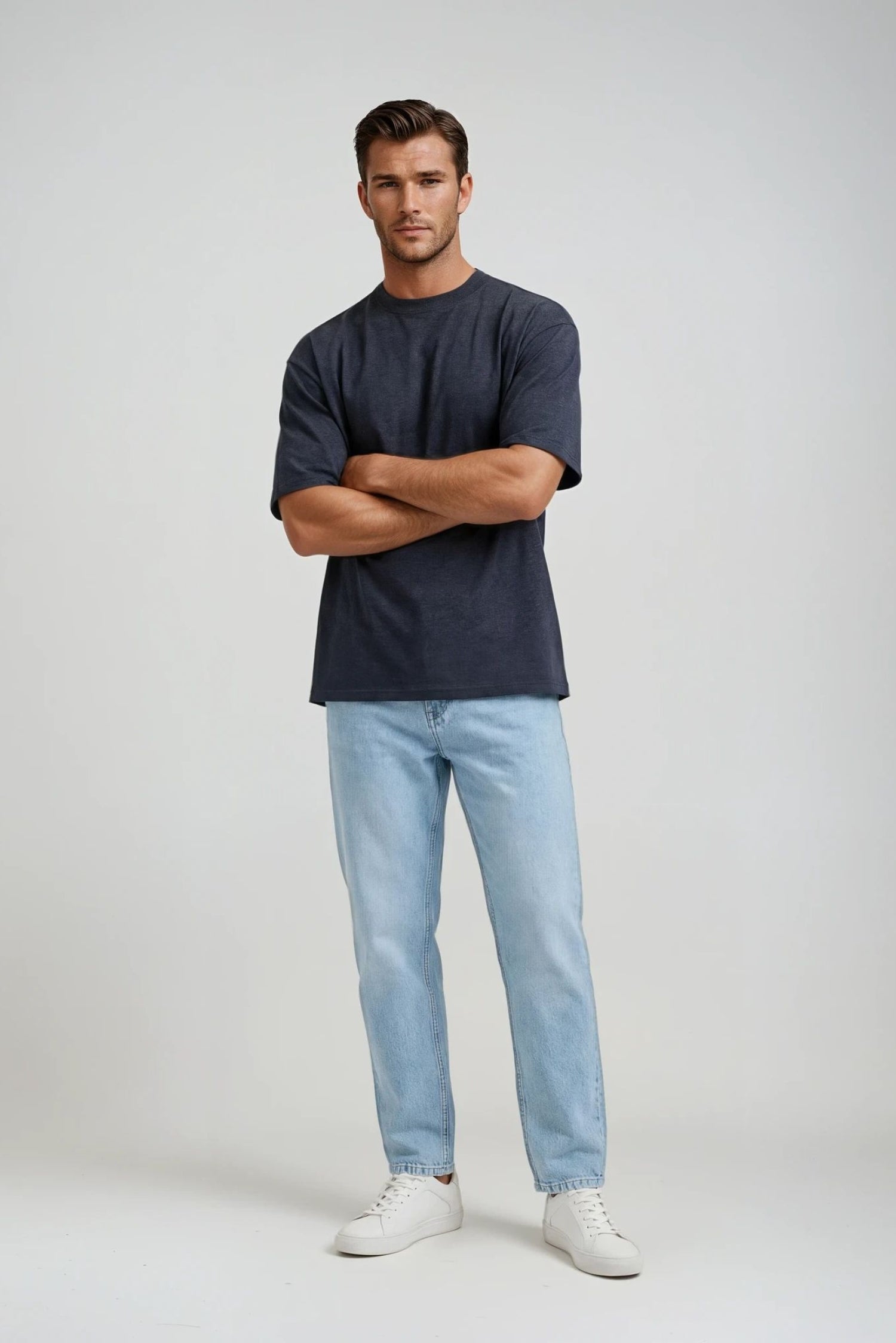 Box Fit T-shirt, Navy Blue